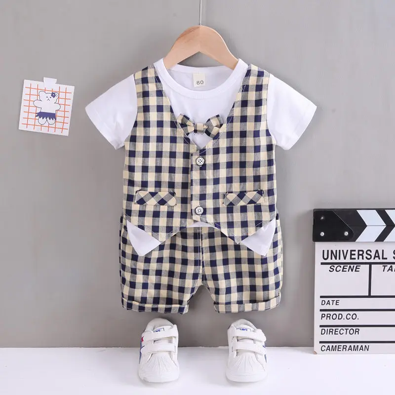 Summer Children Baby Boys Cotton Clothes Kids Bowknot Patchwork T-Shirt Shorts 2pcs/Set Toddler Fashion Clothing Infant Outfits
Summer Children Baby Boys Cotton Clothes Kids Bowknot Patchwork T-Shirt Shorts 2pcs/Set Toddler Fashion Clothing Infant Outfits