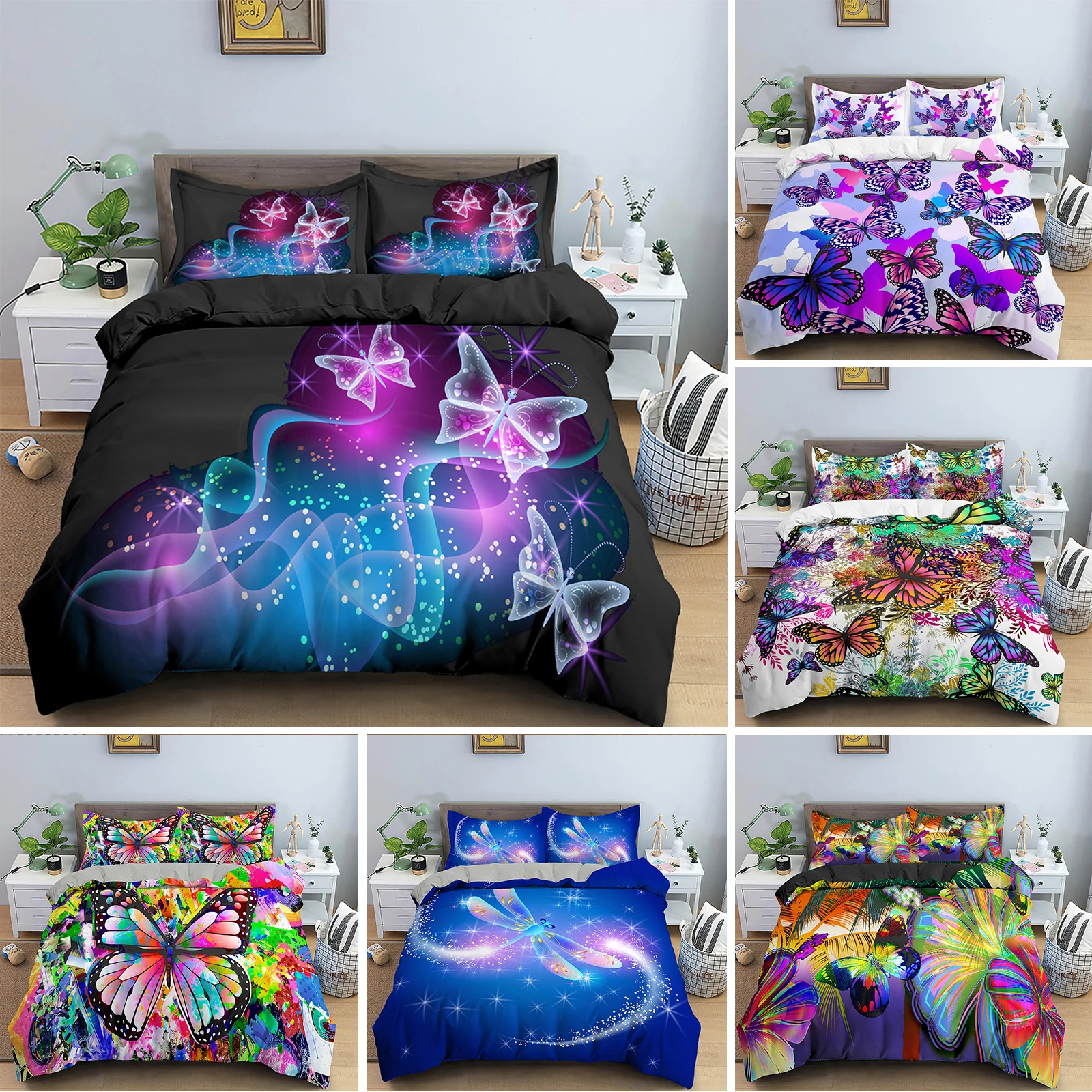 Комплект постельного белья с изображением галактики и бабочек для мальчиков, для взрослых и детей, пододеяльник, постельное белье с наволоч... 
Комплект постельного белья с изображением галактики и бабочек для мальчиков, для взрослых и детей, пододеяльник, постельное белье с наволоч...