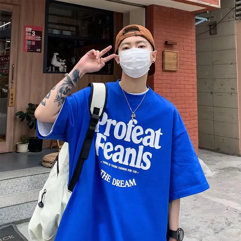 National Tide Round Neck Short-sleeved T-shirt Summer Couple Youth Loose Casual Graffiti Print Unisex Five-point Sleeves
National Tide Round Neck Short-sleeved T-shirt Summer Couple Youth Loose Casual Graffiti Print Unisex Five-point Sleeves