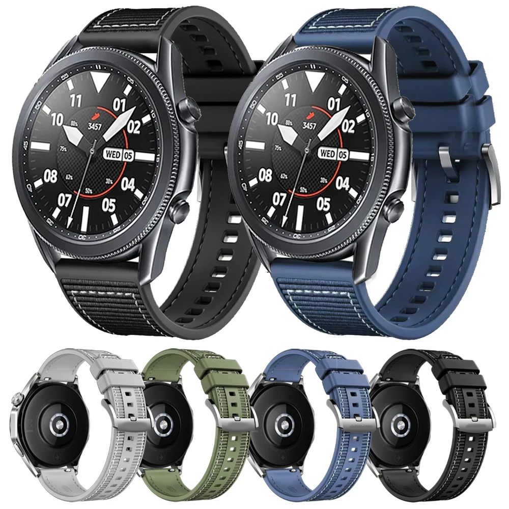 22mm Nylon Woven Strap For Samsung Galaxy Watch 46mm Watch3 45mm Gear S3 Classic Composite Silicone Band For HUAWEI GT4 Bracelet
22mm Nylon Woven Strap For Samsung Galaxy Watch 46mm Watch3 45mm Gear S3 Classic Composite Silicone Band For HUAWEI GT4 Bracelet