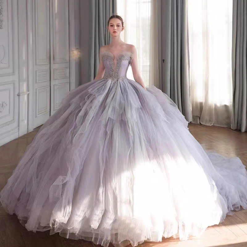 2023 New Design V-Neck Appliques Bead Lace Up Pleats Tulle Ball Gown Wedding Dress Vestidos De Novia Robes De Mariées
2023 New Design V-Neck Appliques Bead Lace Up Pleats Tulle Ball Gown Wedding Dress Vestidos De Novia Robes De Mariées