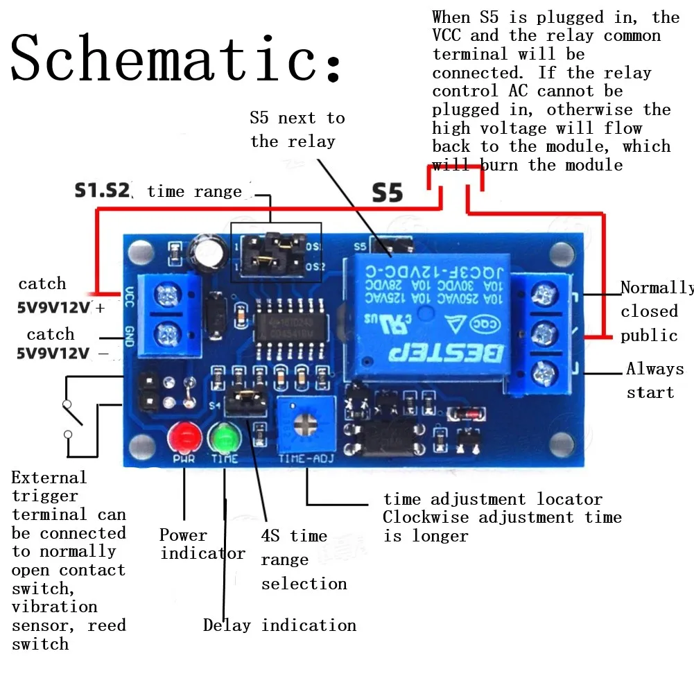 12V DC Delay Adjustable Timer Relay Delay Turn Off Switch Module Anti-power-down Protection Module Electrical Equipment Supplie
12V DC Delay Adjustable Timer Relay Delay Turn Off Switch Module Anti-power-down Protection Module Electrical Equipment Supplie