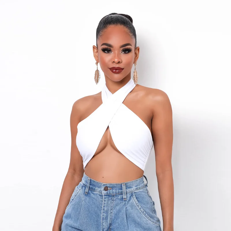 Y2k Clothes SexyTops for Women 2022 Summer New Nightclub Sexy Open Navel Hanging Neck Cross Bandage Traf Tops for Feamale
Y2k Clothes SexyTops for Women 2022 Summer New Nightclub Sexy Open Navel Hanging Neck Cross Bandage Traf Tops for Feamale