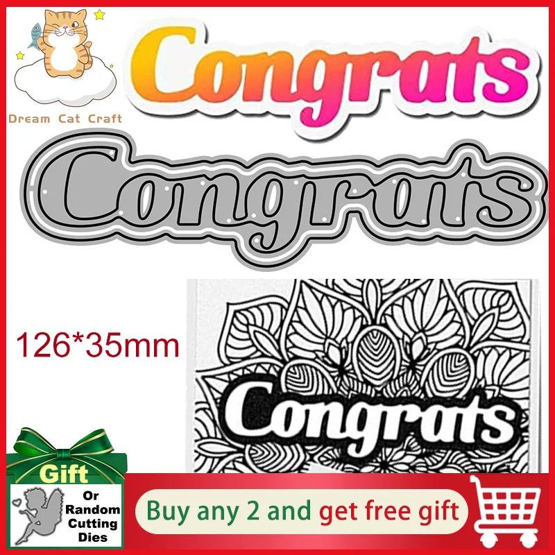 New Design Craft Metal Stencil Mold Cutting Dies Congrats Letter Decoration Scrapbook Die Cuts Album Paper Card Craft Embossing
New Design Craft Metal Stencil Mold Cutting Dies Congrats Letter Decoration Scrapbook Die Cuts Album Paper Card Craft Embossing
