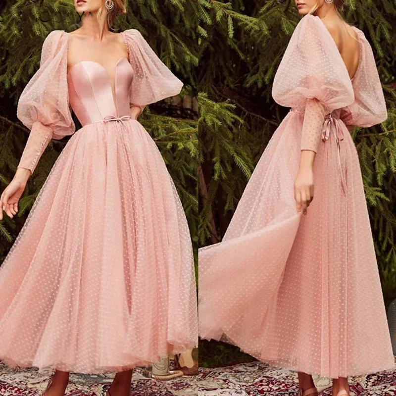 Tulle A-Line Evening Dresses Backless Ankle Length Short Party Bridesmaid Prom Gowns Custom Made Robes De Soirée
Tulle A-Line Evening Dresses Backless Ankle Length Short Party Bridesmaid Prom Gowns Custom Made Robes De Soirée