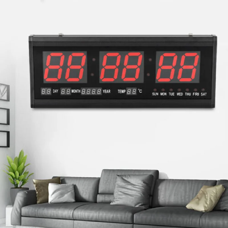 Red Digital LED Wall Clock Senior Watch Office Living Room Display Date Display Electronics Digital Living Room Kitchen Clock
Red Digital LED Wall Clock Senior Watch Office Living Room Display Date Display Electronics Digital Living Room Kitchen Clock