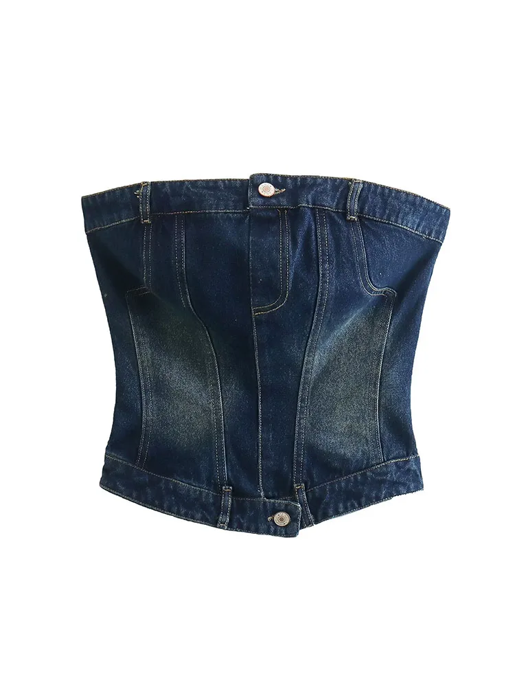 PB & ZA2022 fall and winter new women's fashion chic corset-style texture of sleeveless denim top 3643240
PB & ZA2022 fall and winter new women's fashion chic corset-style texture of sleeveless denim top 3643240