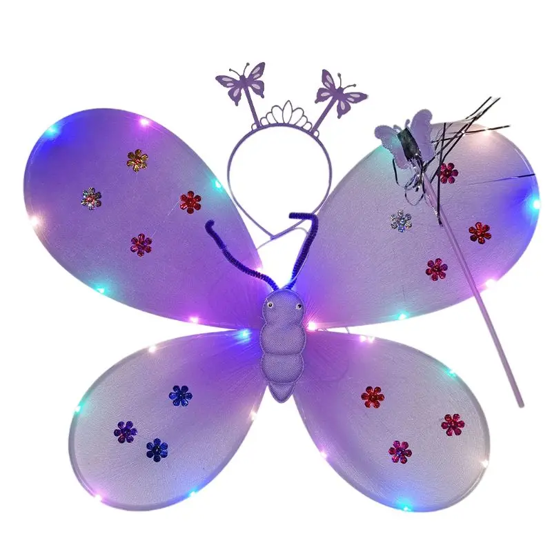 3Pcs Girls LED Flash Angel Wings Set Fairy Magic Wand Bandana Crown Sweet Little Princess Carnival Party Cosplay Costume
3Pcs Girls LED Flash Angel Wings Set Fairy Magic Wand Bandana Crown Sweet Little Princess Carnival Party Cosplay Costume