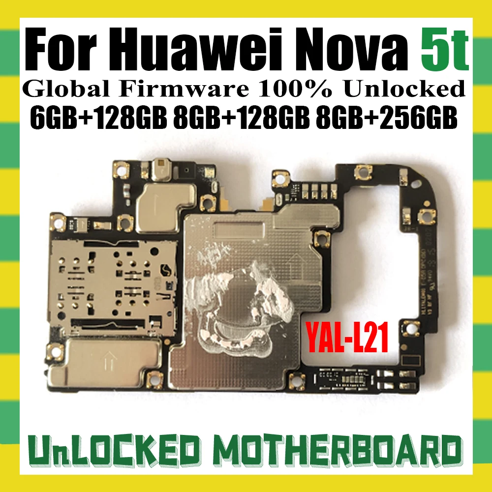 Материнская плата Huawei Nova 5t 100% рабочий 6 ГБ ОЗУ разблокированная логическая 128 для
