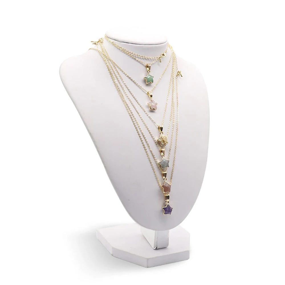 48cm Natural Five-pointed Star Shape Agates White Jades Clear Quartzs Leather Rope Pendant for Women Jewelry Necklace Size 12mm
48cm Natural Five-pointed Star Shape Agates White Jades Clear Quartzs Leather Rope Pendant for Women Jewelry Necklace Size 12mm