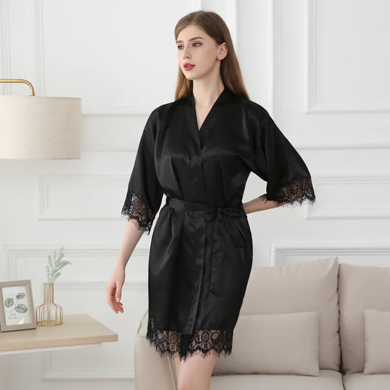 Summer home seven minutes of sleeve sexy charm lace robe
Summer home seven minutes of sleeve sexy charm lace robe