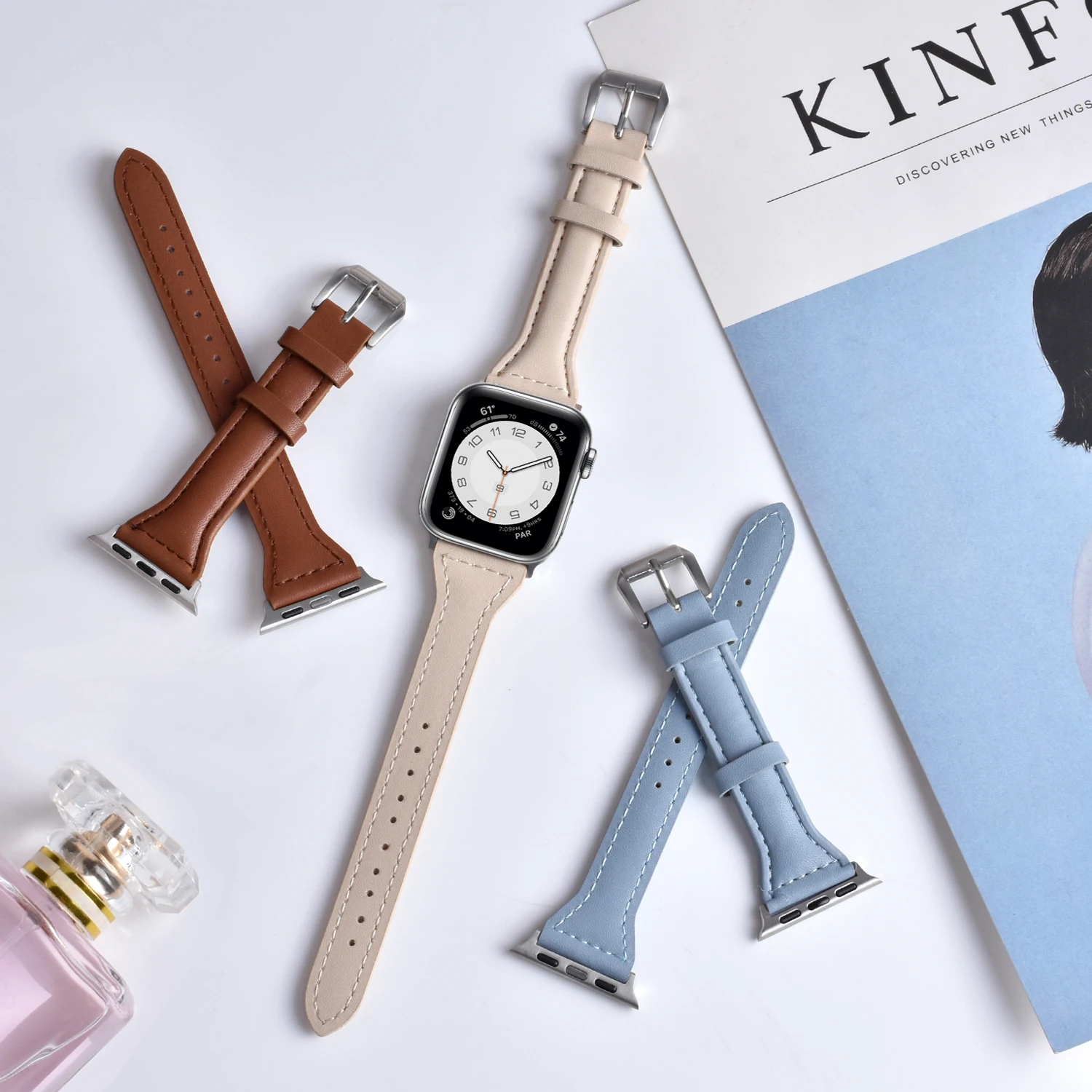 Breathable soft leather Strap for Apple Watch Band 41mm 45mm 38mm 42mm 44mm 40mm iwatch Series 7 se 654321 Woman smatr watchband
Breathable soft leather Strap for Apple Watch Band 41mm 45mm 38mm 42mm 44mm 40mm iwatch Series 7 se 654321 Woman smatr watchband