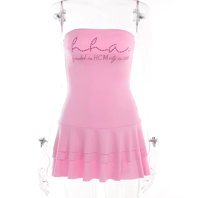 Ruffle Mini Dress Sexy Summer Strapless and Off Shoulder Backless Short Bodycon Dress Woman Outfits Clubwear Pink Sundress 2023
Ruffle Mini Dress Sexy Summer Strapless and Off Shoulder Backless Short Bodycon Dress Woman Outfits Clubwear Pink Sundress 2023