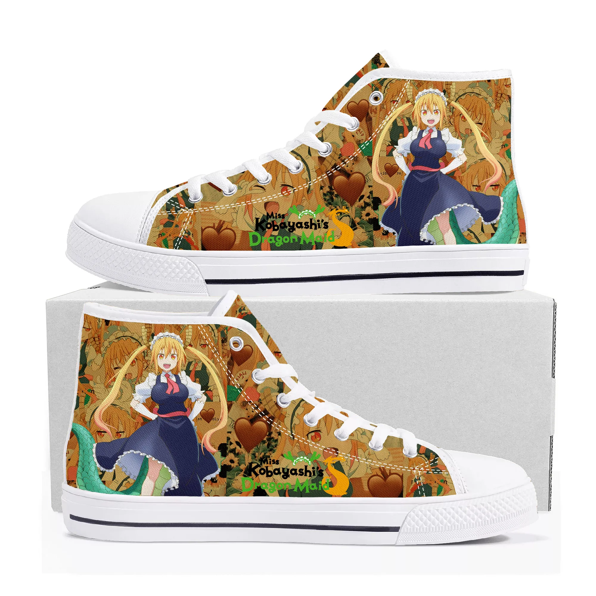 

Miss Kobayashi Dragon Maid High Top Sneakers Mens Womens Teenager Tohru High Quality Canvas Sneaker Couple Customized Shoes