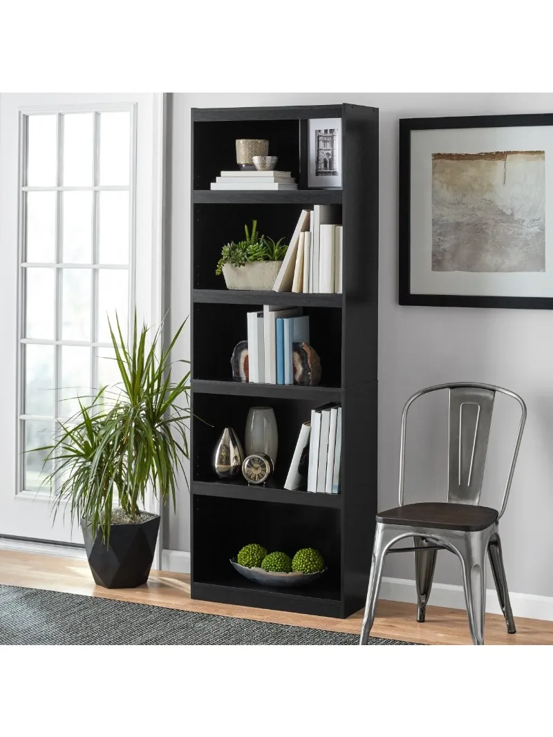 

Mainstays Framed 5-Shelf Bookcase, True Black Oak