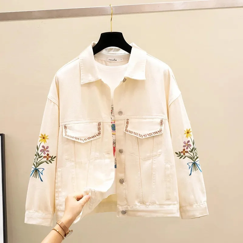2023 New Autumn Women Denim Jacket Embroidery Overcoat Female Jeans Jacket Loose Denim Coats Outwear Sweet Be All-match Solid
2023 New Autumn Women Denim Jacket Embroidery Overcoat Female Jeans Jacket Loose Denim Coats Outwear Sweet Be All-match Solid