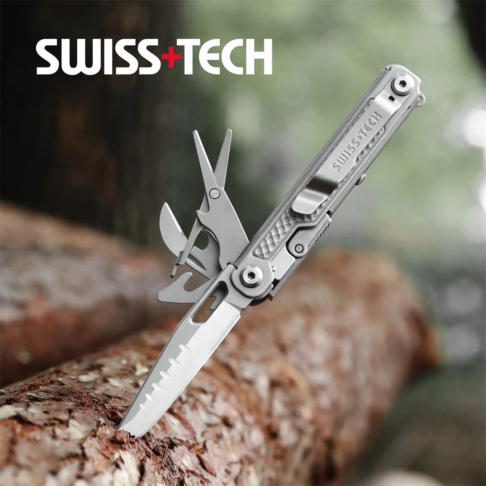 

SWISS TECH 11 in 1 Multitool Knife Mini Folding Knife Outdoor EDC Tactical Camping Survival Tools Portable Pocket Knife Scissors