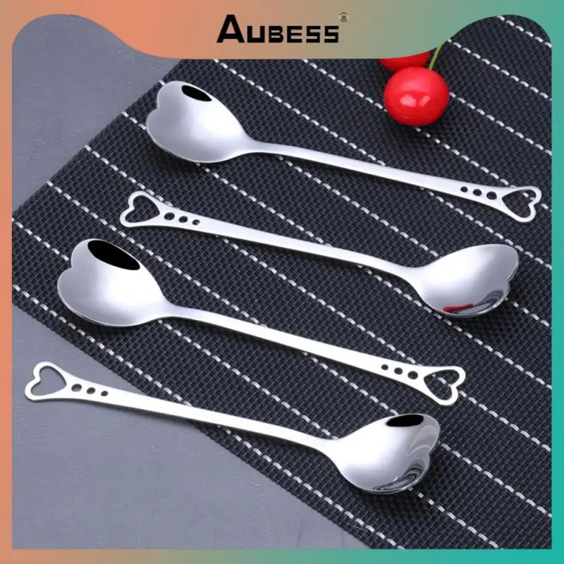 

2/4/5PCS Universal Teaspoon Stainless Steel Dessert Sugar Spoon Valentines Day Silver Dinnerware Kitchen Tools And Gadgets