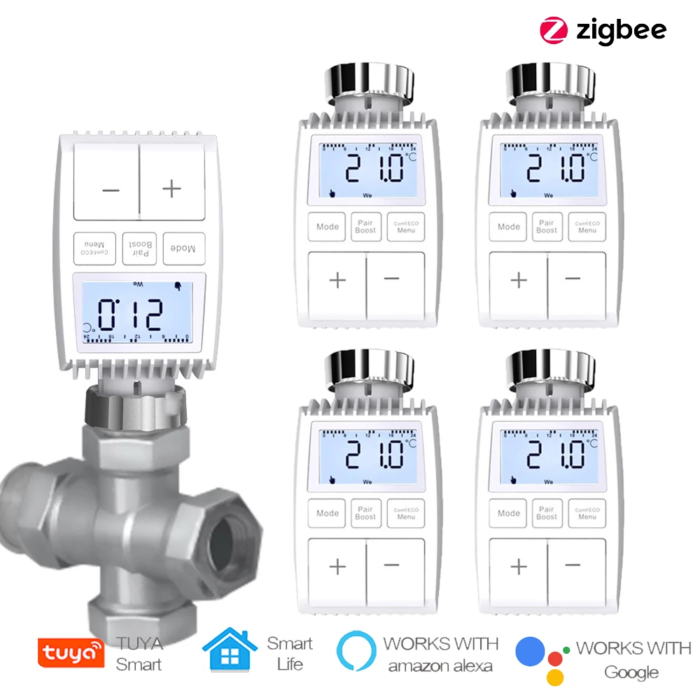 Smehoart Tuya Smart ZigBee Radiator Actuator Valve TRV Programmable Thermostatic Radiator Valve App Remote Controller with Alexa
Smehoart Tuya Smart ZigBee Radiator Actuator Valve TRV Programmable Thermostatic Radiator Valve App Remote Controller with Alexa