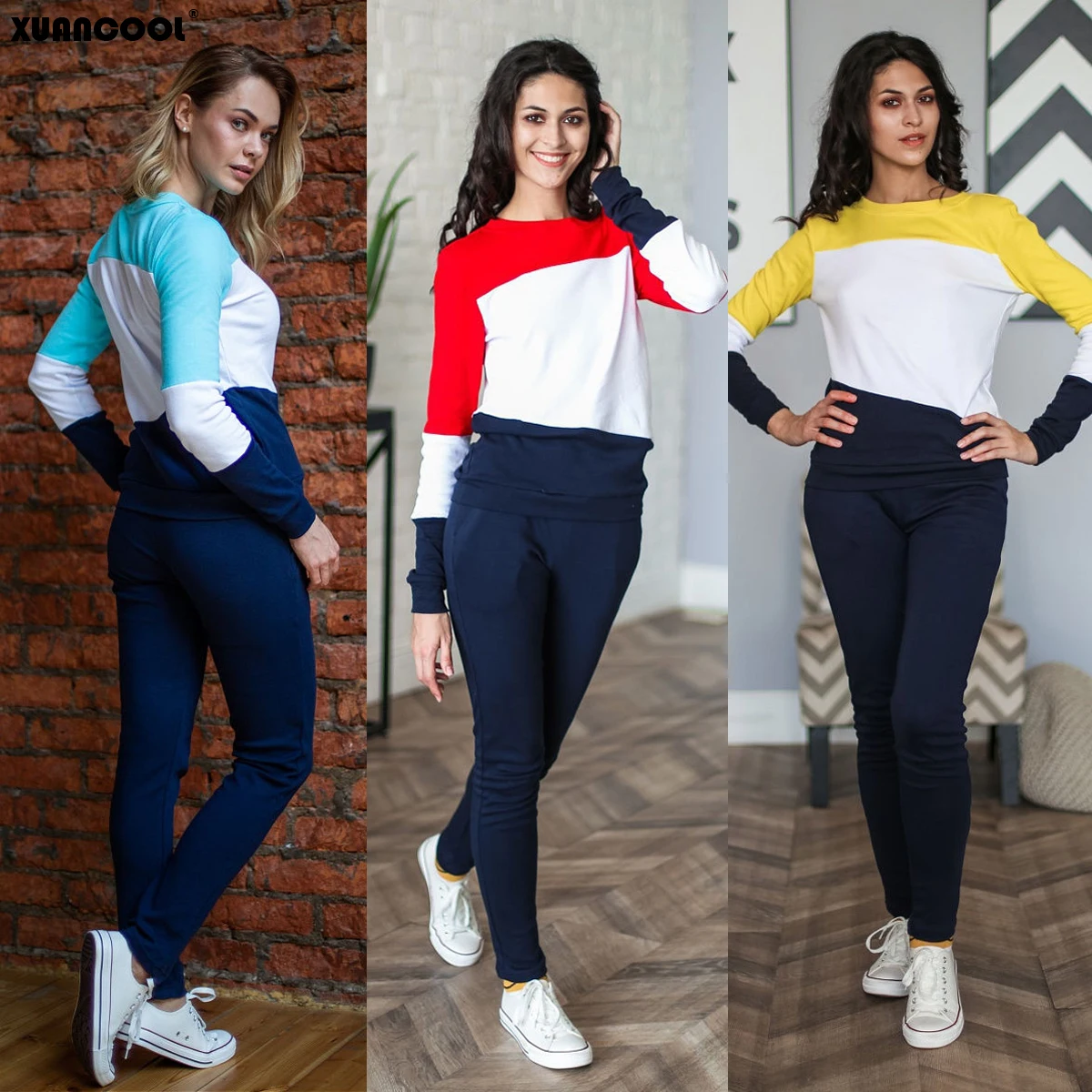 XUANCOOL Za Fashion Tracksuit Women Autumn Splice Long Sleeve Sweatshirt and Long Pant Two Piece Set Jogging Femme Clothes
XUANCOOL Za Fashion Tracksuit Women Autumn Splice Long Sleeve Sweatshirt and Long Pant Two Piece Set Jogging Femme Clothes