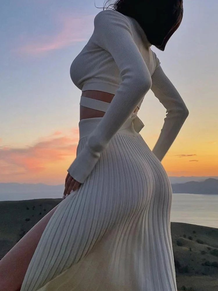2022 The New комплекты одежды платье женское Slit Sweater Pleated Skirt Lace-Up Cardigan Set ensemble femme 2 pièces chic
2022 The New комплекты одежды платье женское Slit Sweater Pleated Skirt Lace-Up Cardigan Set ensemble femme 2 pièces chic
