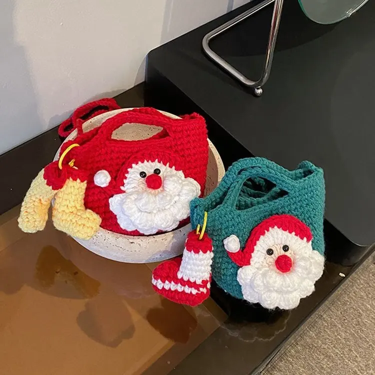 Handmade Crochet Finished Santa Claus Woolen Shoulder Creative Women's Bag Luxury Top-handles Ladies Handbags High Quality
Handmade Crochet Finished Santa Claus Woolen Shoulder Creative Women's Bag Luxury Top-handles Ladies Handbags High Quality