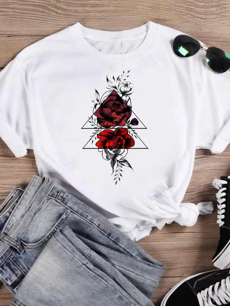 Casual Top Fashion Flower Lovely Trend Cute Print Tshirts Cartoon Short Sleeve T Shirt Summer Women Female Graphic Tee T-Shirt
Casual Top Fashion Flower Lovely Trend Cute Print Tshirts Cartoon Short Sleeve T Shirt Summer Women Female Graphic Tee T-Shirt