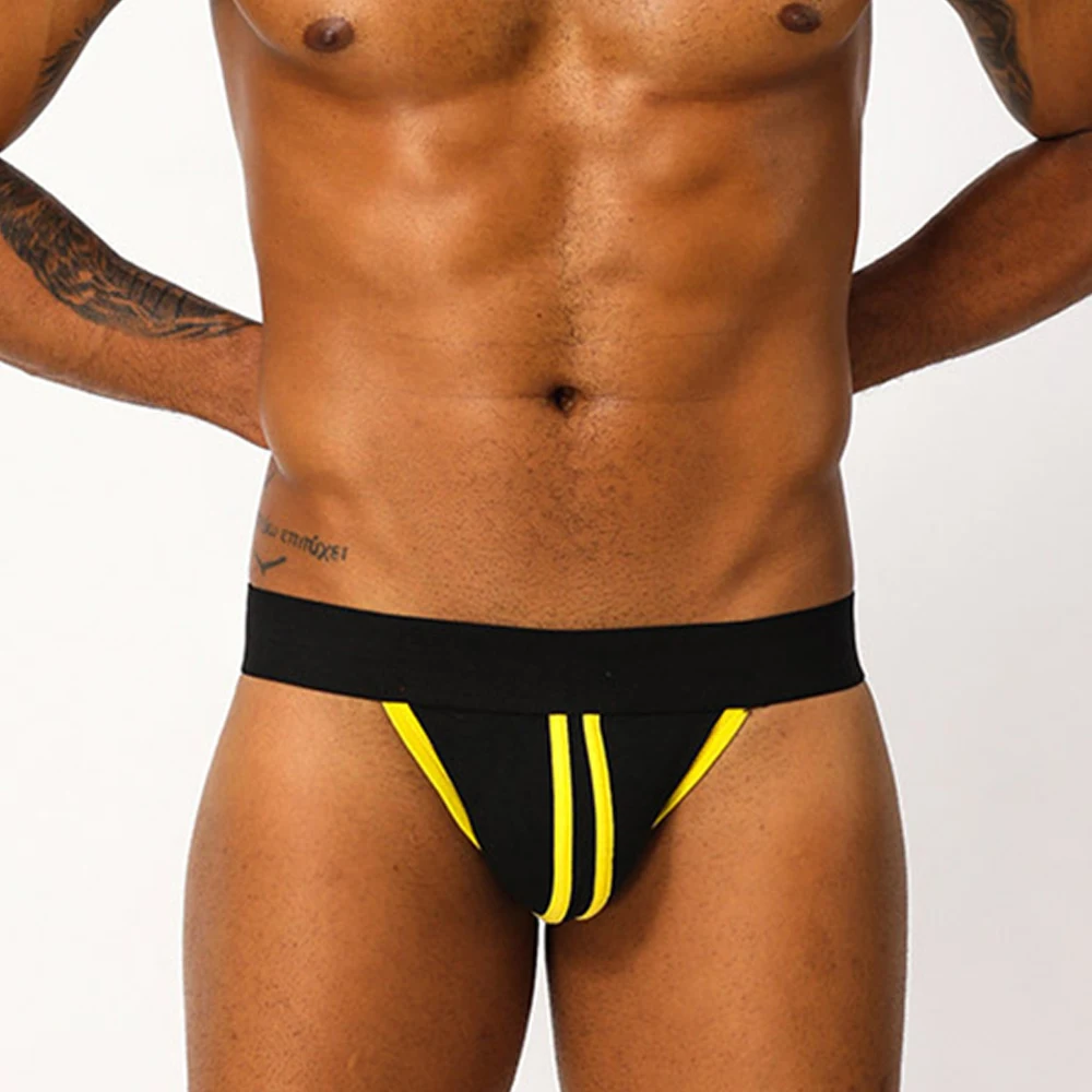 Men Sexy Jockstrap Cotton Underwear Fashion Stripe Briefs Backless Thongs Sports Briefs Breathable G-String Soft Underpant
Men Sexy Jockstrap Cotton Underwear Fashion Stripe Briefs Backless Thongs Sports Briefs Breathable G-String Soft Underpant