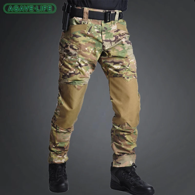 

Military Style Tactical Pants Hunting Pant Army Camouflage SWAT Wear-resistant Frog Pants Men's with Knee Pads Combat Trousers