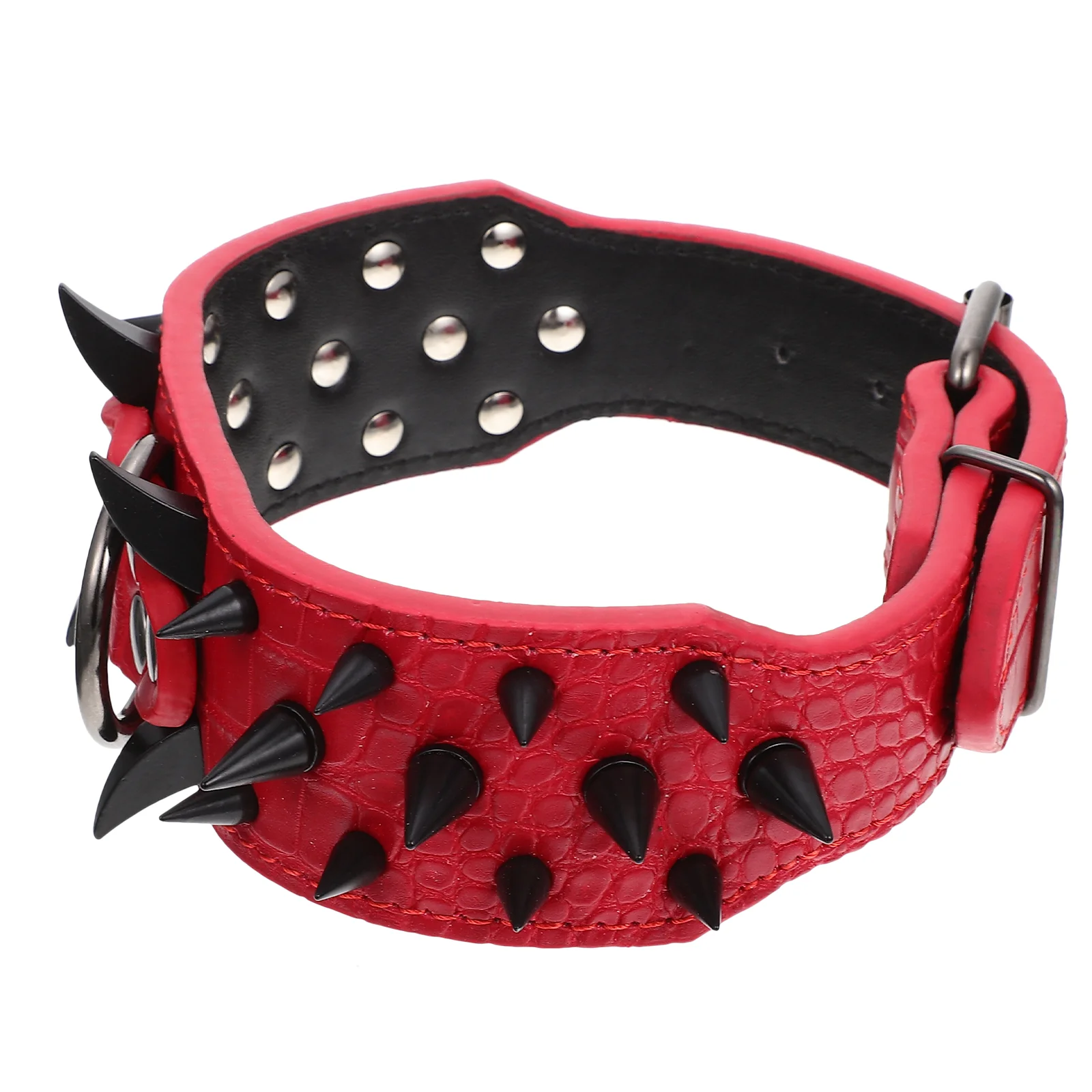

Stud Dog Collar Spike Adjustable Large Black Trim Mosaic Decorative Necklace Pet Rivet Ornament Iron Studded Bulldog