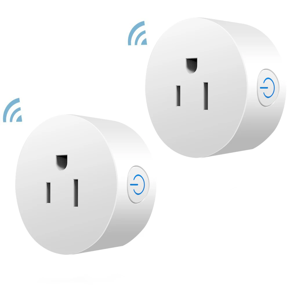 

100pcs Alexa Tuya Wifi Mini Plug Smart Power Socket Energy Monitor USA PC Standard Grounding White Fully CE ROHS Approved