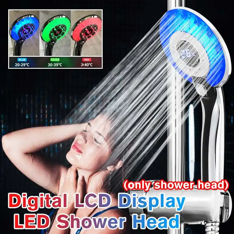 Shower Head Water Saving Flow with LED Light Digital Temperature Control 3 Spraying Mode Rain Spray Nozzle Bathroom Accessories
Shower Head Water Saving Flow with LED Light Digital Temperature Control 3 Spraying Mode Rain Spray Nozzle Bathroom Accessories
