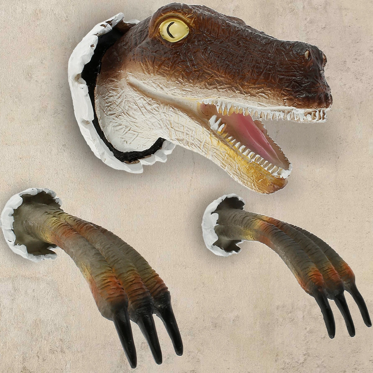 Funny Dinosaur Wall Sculptures 3D Lifelike Hanging Dinosaur Statue Wall Ornaments for Children's Bedroom Living Room Decoration
Funny Dinosaur Wall Sculptures 3D Lifelike Hanging Dinosaur Statue Wall Ornaments for Children's Bedroom Living Room Decoration