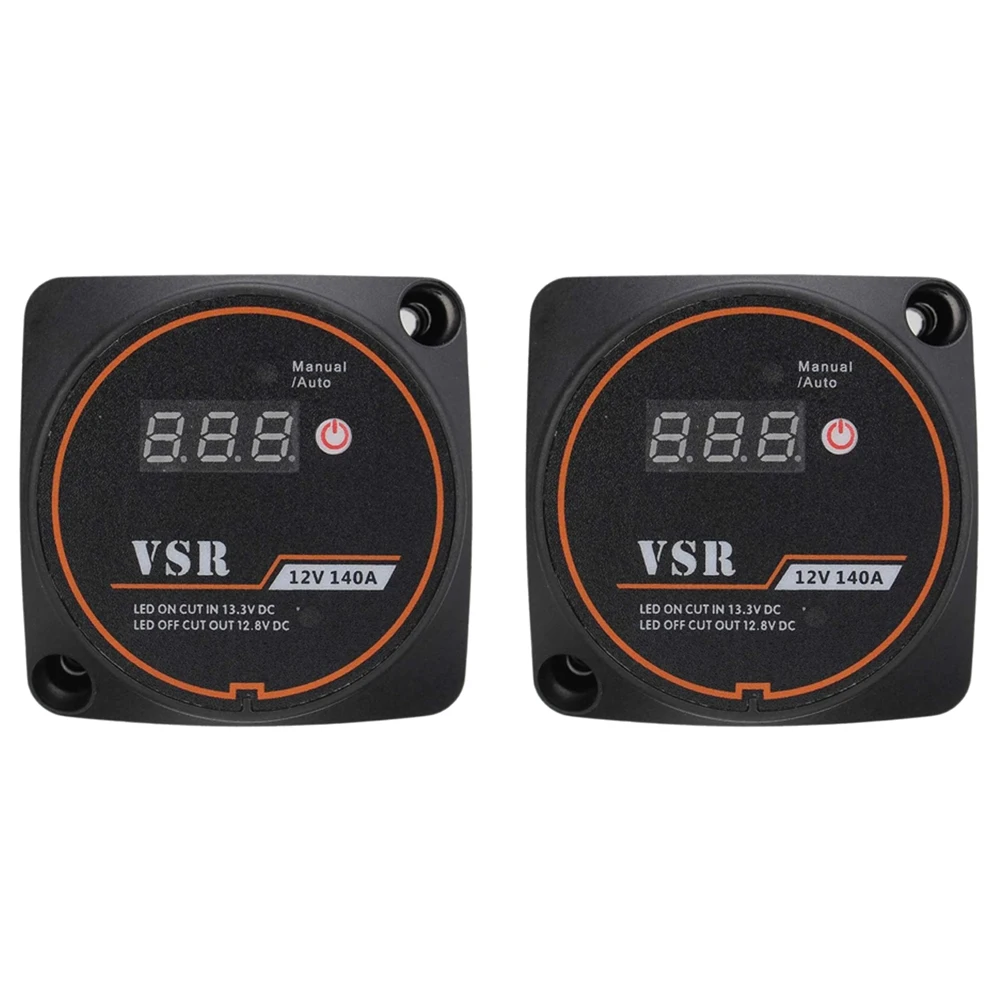 2Set Digital Display Durable Dual Battery Lsolator 12V 140A Voltage Sensitive Split Charge Relay for Camper Car RV Yacht 
2Set Digital Display Durable Dual Battery Lsolator 12V 140A Voltage Sensitive Split Charge Relay for Camper Car RV Yacht