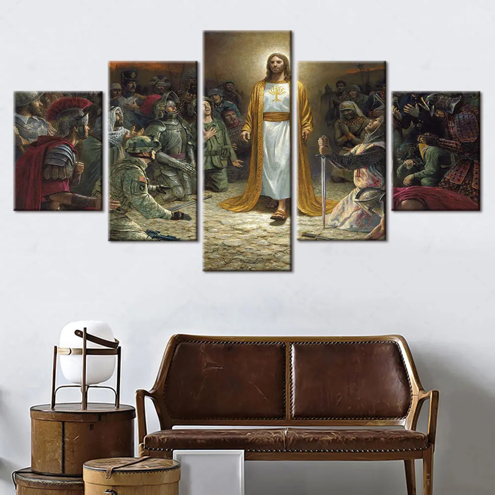 Artsailing Frame Pictures Home Decor 5 Panel Jesus Christ Canvas HD Printed Modern Wall Art Modular Poster Room Hanging Painting 
Artsailing Frame Pictures Home Decor 5 Panel Jesus Christ Canvas HD Printed Modern Wall Art Modular Poster Room Hanging Painting