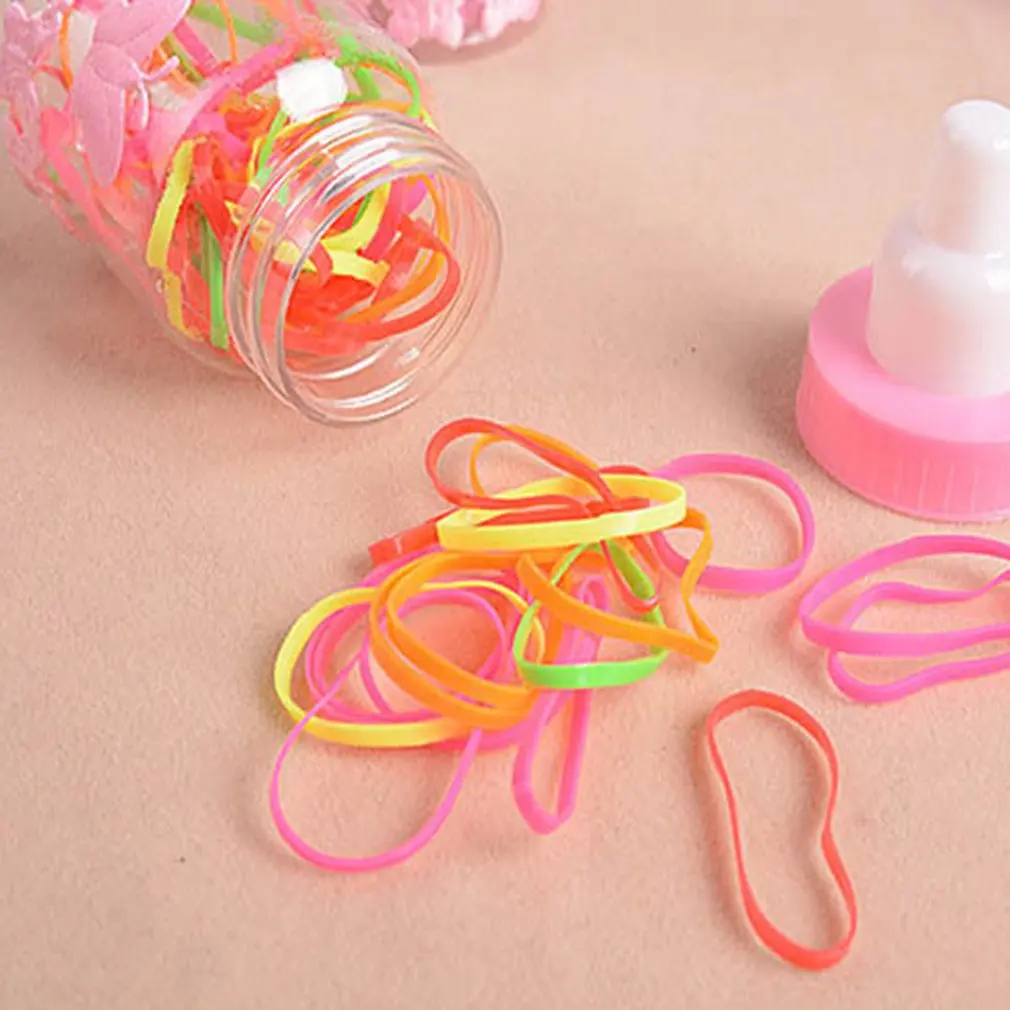 Multi-color Rubber Bands Small Hair Bands Elastic Hair Tie With Milk Bottle Disposable Rubber Band For Bay Girls 
Multi-color Rubber Bands Small Hair Bands Elastic Hair Tie With Milk Bottle Disposable Rubber Band For Bay Girls