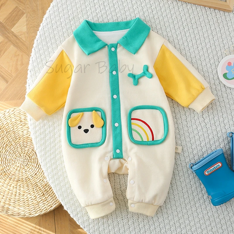 Sugar Baby 2023 Spring Jumpsuit New Kids Bodysuits Fashion Cotton Cartoon Full Sleeve Rompers with Turn-down Collar Age 0-2Yrs
Sugar Baby 2023 Spring Jumpsuit New Kids Bodysuits Fashion Cotton Cartoon Full Sleeve Rompers with Turn-down Collar Age 0-2Yrs