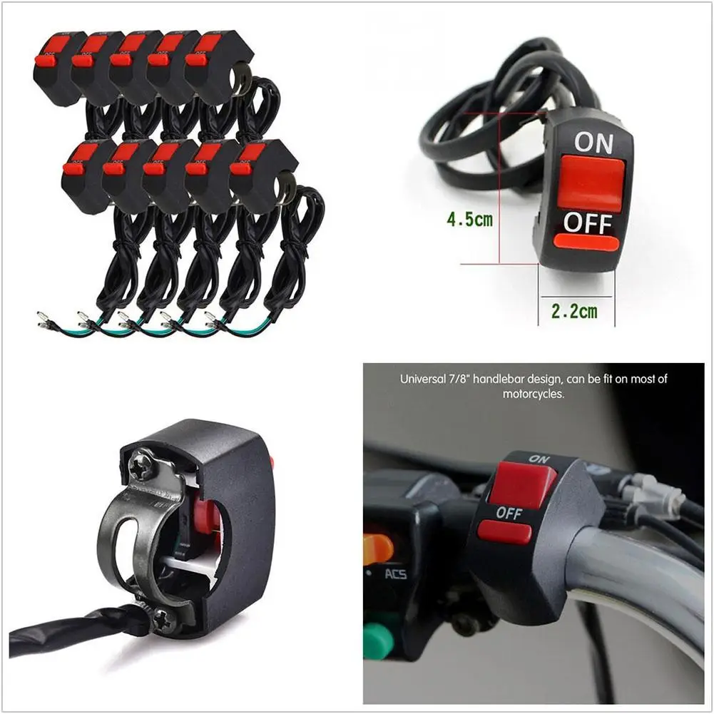 ON/OFF Switch Motorcycle Switch 43*20mm 57cm Cable DC12V/10A Universal For 7/8\\'\\' Handleba Motorbike Handlebar
ON/OFF Switch Motorcycle Switch 43*20mm 57cm Cable DC12V/10A Universal For 7/8\\'\\' Handleba Motorbike Handlebar