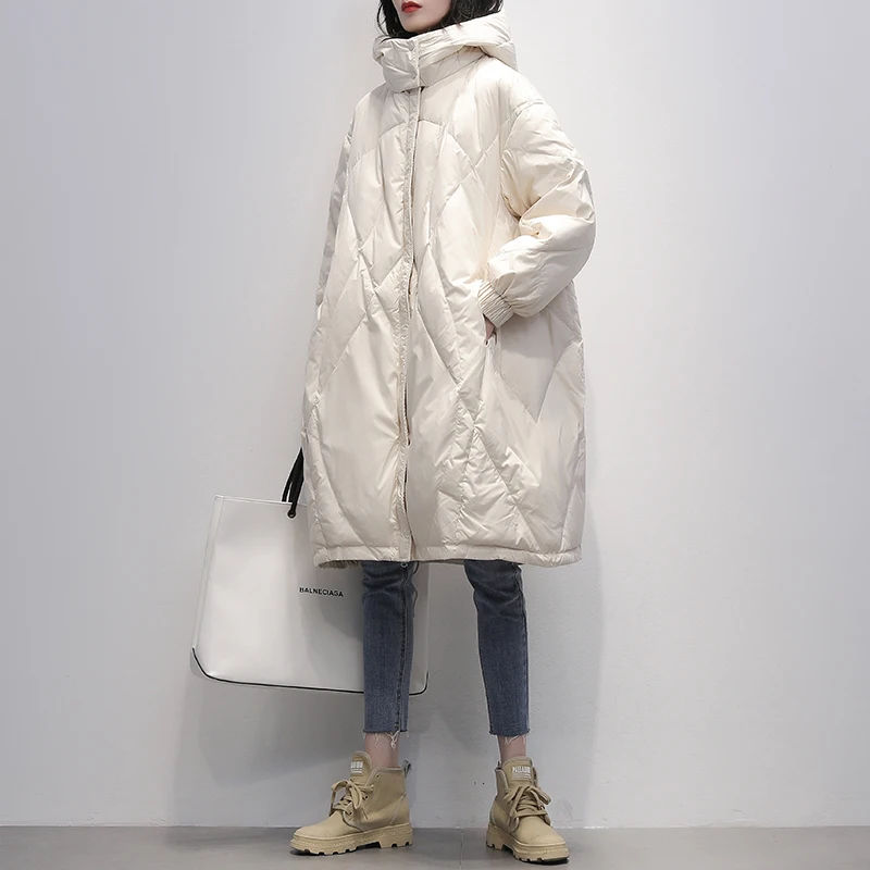 2022 Women's Winter Fashion Solid Color Hooded Coats Female Loose White Duck Down Jackets Ladies Long Loose Thicken Outwear D135
2022 Women's Winter Fashion Solid Color Hooded Coats Female Loose White Duck Down Jackets Ladies Long Loose Thicken Outwear D135