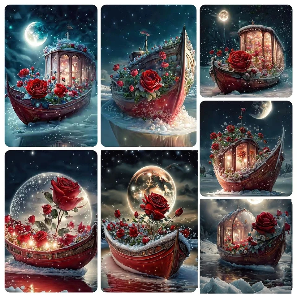 DIY Romantic Rose Diamond Painting Flower Boat Landscape 5D Full Square Round Drill Mosaic Hand Art Embroidery Home Decor 
DIY Romantic Rose Diamond Painting Flower Boat Landscape 5D Full Square Round Drill Mosaic Hand Art Embroidery Home Decor