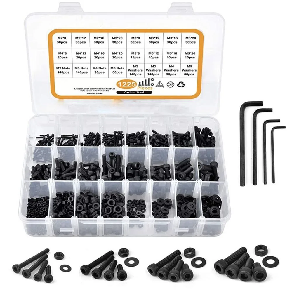 Allen bolts High grade screws M2M3M4M5 screws Bolts and nuts assortment Screws set Socket screw kit Carbon steel screws
Allen bolts High grade screws M2M3M4M5 screws Bolts and nuts assortment Screws set Socket screw kit Carbon steel screws