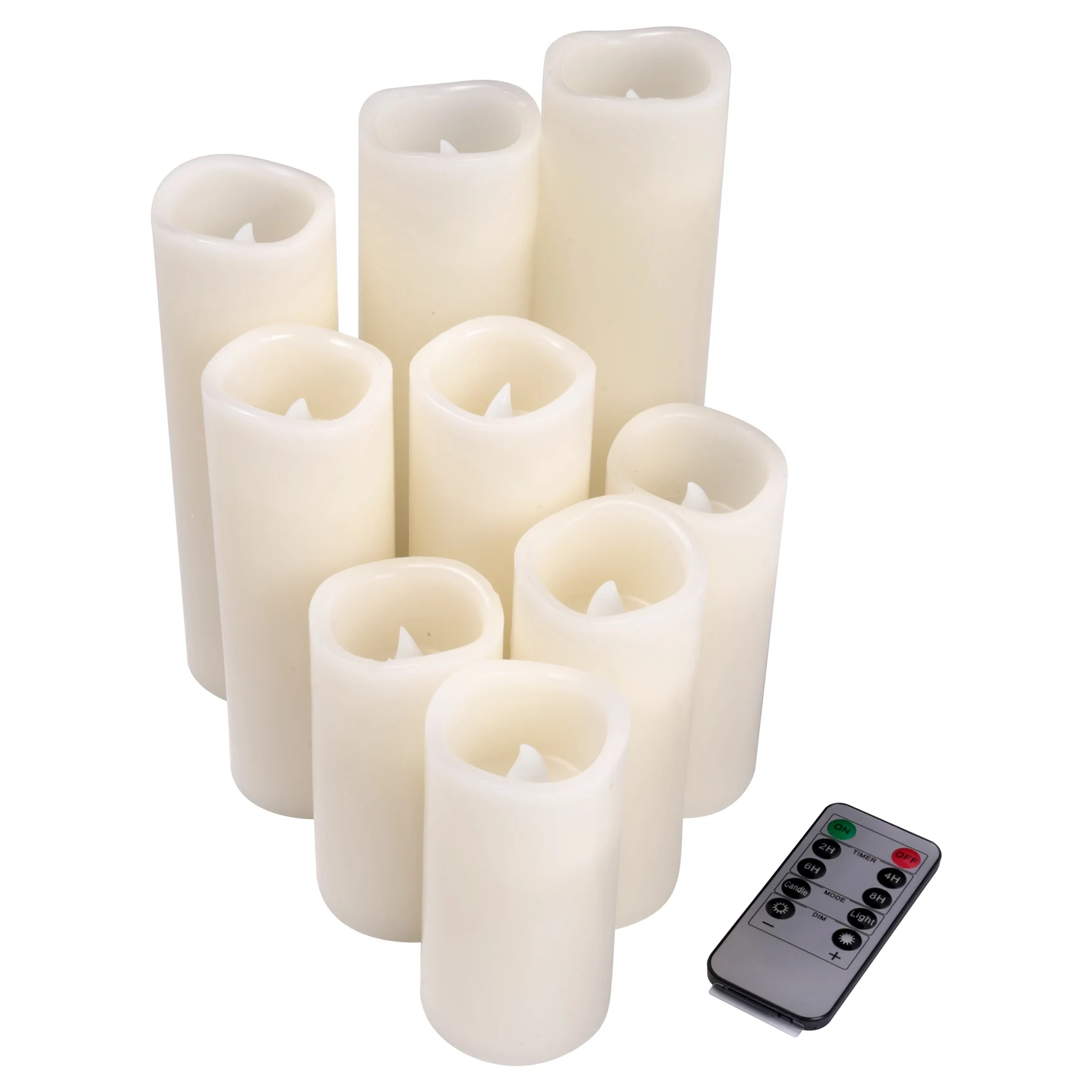 9Pcs Flameless Electronic Candle Soft Flashing LED Candle with 10 Key Remote Control
9Pcs Flameless Electronic Candle Soft Flashing LED Candle with 10 Key Remote Control