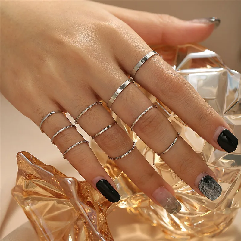 WUKALO 10pcs/ser Fashion Simple Design anillos Vintage Gold Silver Color Joint Rings Sets for Women Jewelry Gifts
WUKALO 10pcs/ser Fashion Simple Design anillos Vintage Gold Silver Color Joint Rings Sets for Women Jewelry Gifts