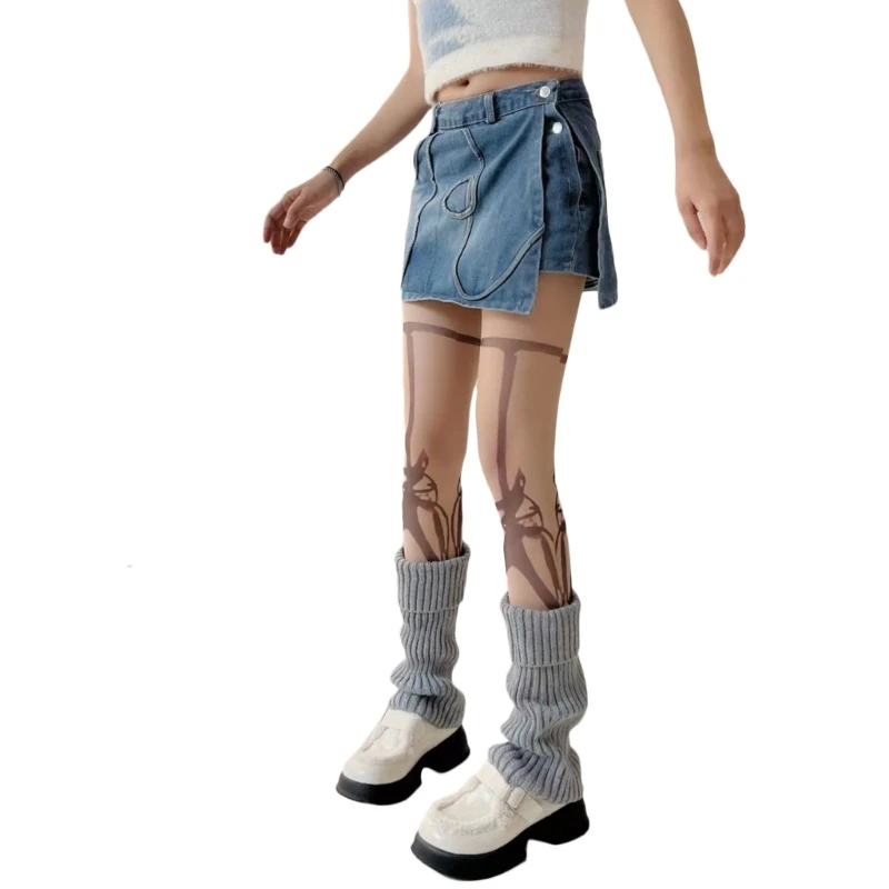 Женские колготки с индивидуальным рисунком, прозрачные колготки с татуировкой в стиле панк, чулки
Женские колготки с индивидуальным рисунком, прозрачные колготки с татуировкой в стиле панк, чулки