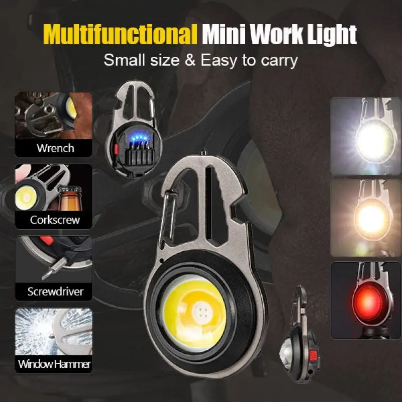Multifunctional Mini Work Light COB Work Lamp USB Rechargeable Keychain Mini Torch for Running, Fishing & Camping Accessories
Multifunctional Mini Work Light COB Work Lamp USB Rechargeable Keychain Mini Torch for Running, Fishing & Camping Accessories