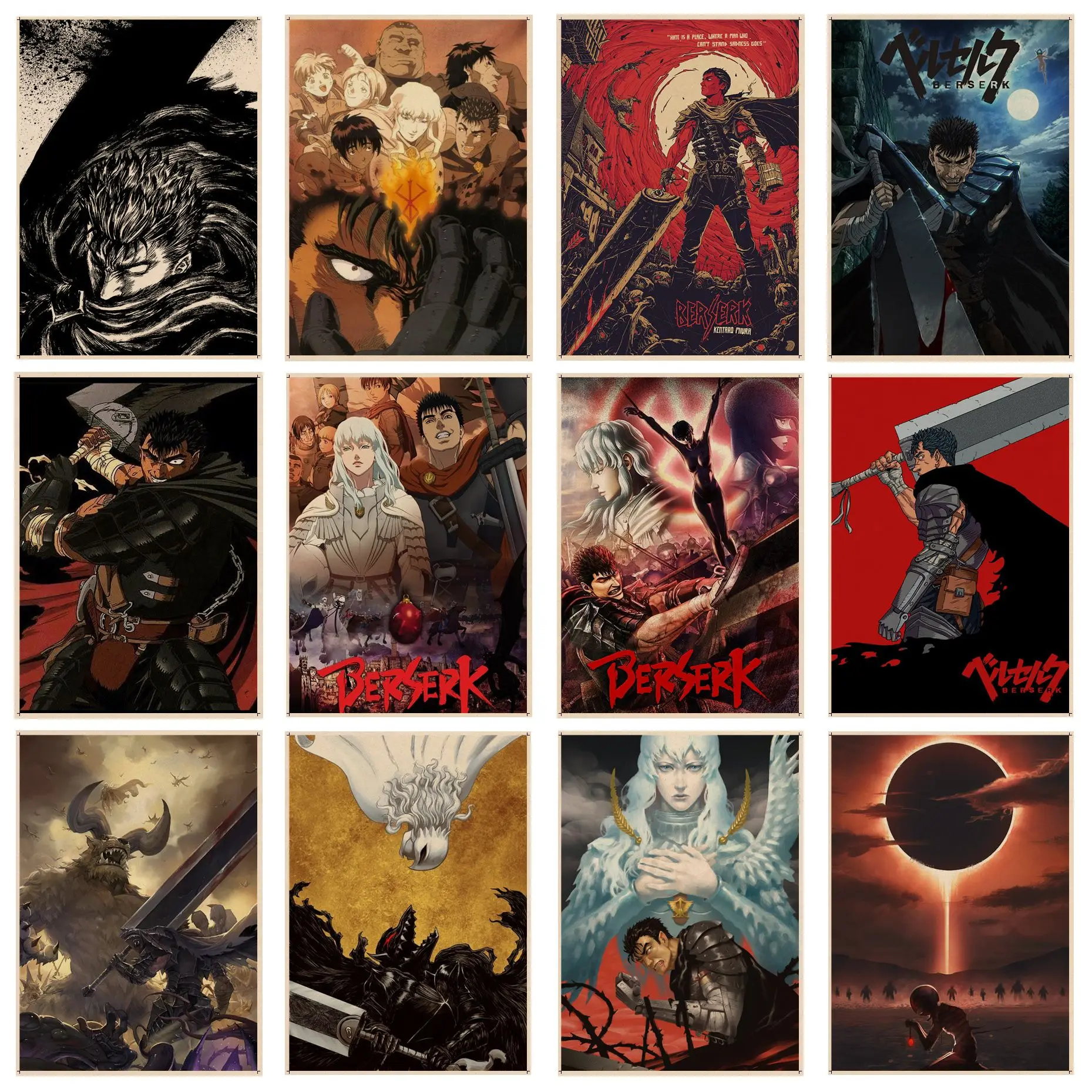 Anime Berserk Guts Classic Anime Poster Wall Art Retro Posters For Home Room Wall Decor
Anime Berserk Guts Classic Anime Poster Wall Art Retro Posters For Home Room Wall Decor