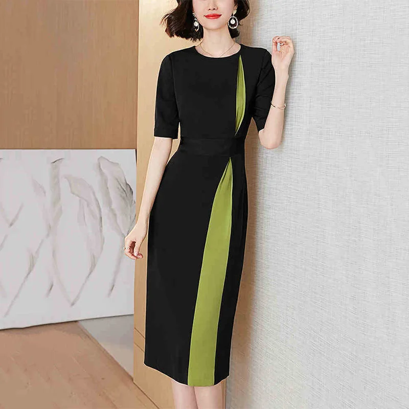 Elegant O-Neck Spliced Loose Folds Asymmetrical Long Dress Women's Clothing 2023 Summer New Short Sleeve Office Lady Sexy Dress
Elegant O-Neck Spliced Loose Folds Asymmetrical Long Dress Women's Clothing 2023 Summer New Short Sleeve Office Lady Sexy Dress