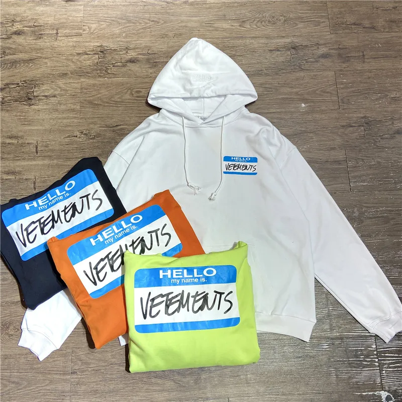 VTM Hello My Name Is Vetements Men Women Hoodies Colorful Pullover Couple Clothes Gym Men Clothing HIP HOP Cotton
VTM Hello My Name Is Vetements Men Women Hoodies Colorful Pullover Couple Clothes Gym Men Clothing HIP HOP Cotton