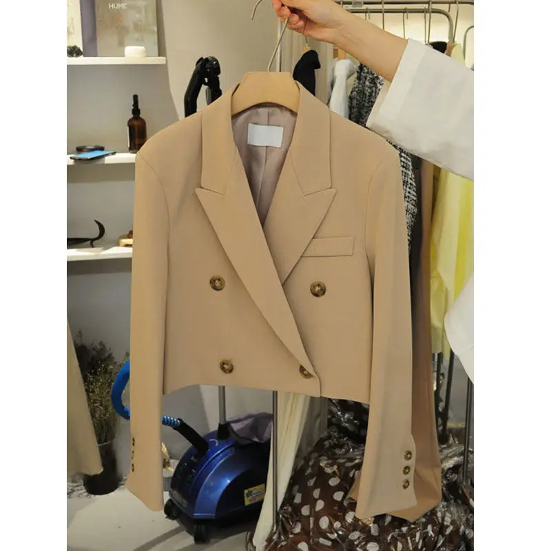 Women Office Double Breasted Blazer Female Vintage Coat Fashion Turn-down Collar Long Sleeve Outerwear Stylish Tops Jacket G171
Women Office Double Breasted Blazer Female Vintage Coat Fashion Turn-down Collar Long Sleeve Outerwear Stylish Tops Jacket G171