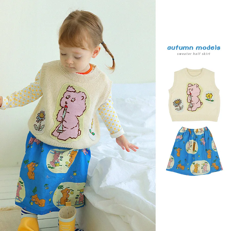 Girls Vest 2022 Autumn New Cute Bear Children Vest Printing Cotton Korean Version Girls Skirt Girls Clothes Children's Clothing
Girls Vest 2022 Autumn New Cute Bear Children Vest Printing Cotton Korean Version Girls Skirt Girls Clothes Children's Clothing